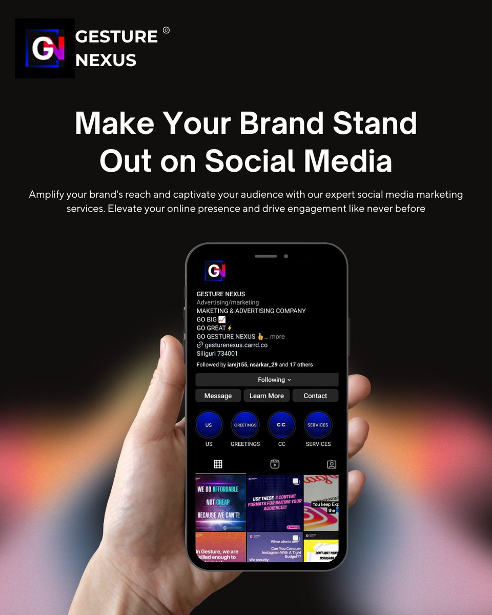 gesturenexus's tweet photo. Are you ready to take your brand's online presence to the next level? Look no further than GESTURE NEXUS©, your trusted partner in unlocking the true power of social media marketing
#socialmediamarketing 
#MarketingStrategy
#Advertising https://t.co/u8jd8hYPXn