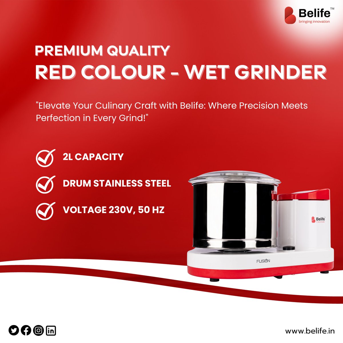 belifeindia_'s tweet image. Introducing the Belife Premium Red Wet Grinder: Where Elegance Meets Efficiency!

🔥 Unleash the power of precision and style in your kitchen with our state-of-the-art Red Wet Grinder! 🔥
.
.
#Belife #Premiumquality #BelifeWetGrinder #KitchenEssentials #SmartKitchen #Export