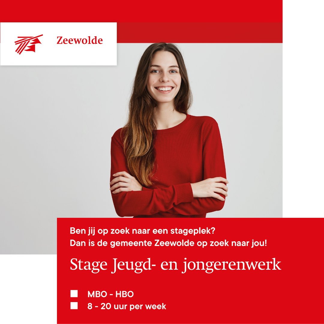 Doe jij een opleiding in de sociaal-maatschappelijke sector en ben je op je zoek naar een stage? Zeewolde zoekt een stagiair(e) die graag werkt met jeugd en jongeren tussen de 8-21 jaar.  Solliciteer via 👉 obi41.nl/2p9euu3w

#vacaturevrijdag