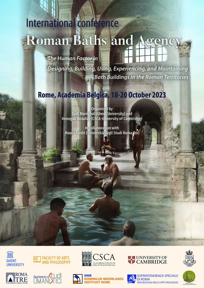 📢The final program is out! ugent.be/lw/archeologie… Join us in Rome for the conference Roman Baths and Agency. Attendance is free, but registration obligatory (link in program).@CSCA_Cambridge @KNIRome @ResearchUGent @ugentlw @UnivRoma3 @CamClassics @ArcheoUGent