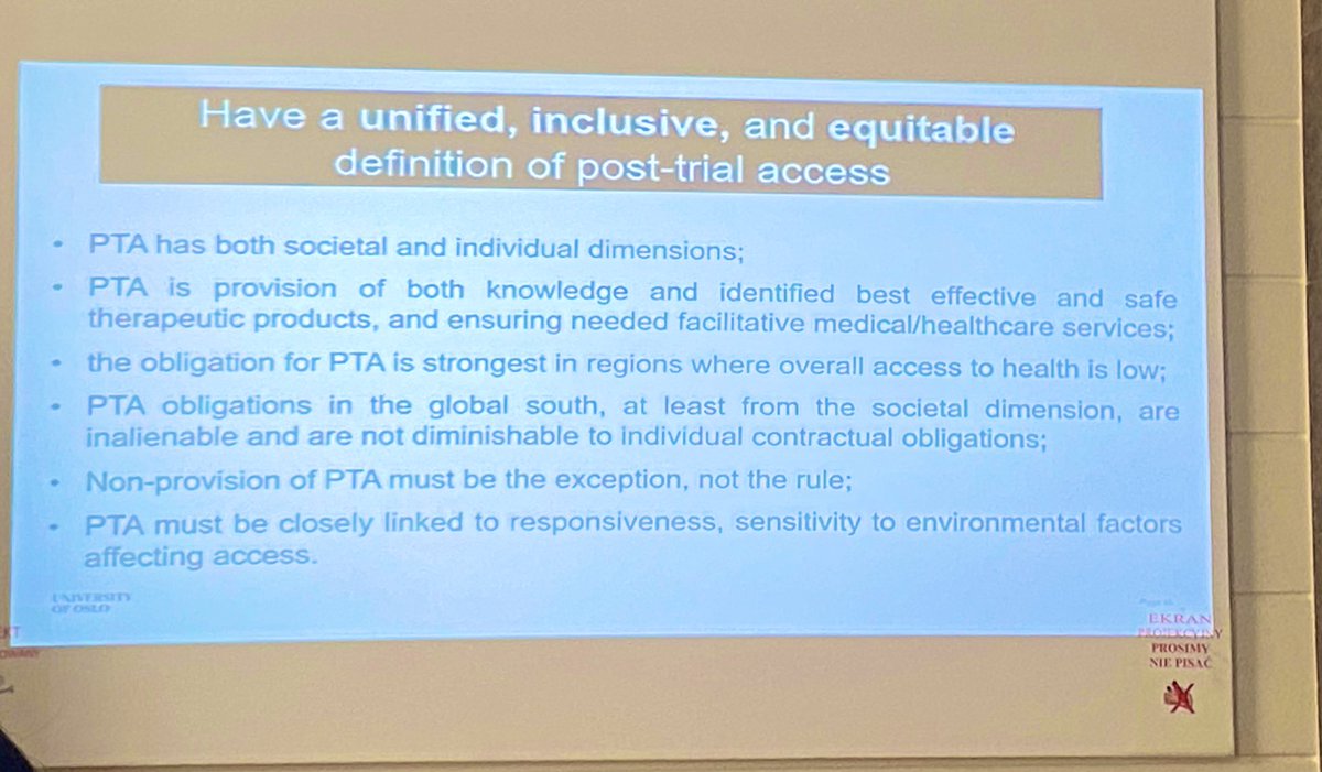 montse_esquerda's tweet photo. Interesting plenary session: Benefit sharing through post-trial access in low and middle income countries: ethical challenges,
Rosemarie de la Cruz Bernabe

#EACME Warsaw 2023 https://t.co/jILkm6VUEi