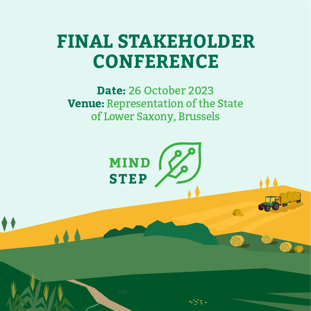 Can you imagine what EU #agriculture will look like 10 years from now? 🌱 Find out during #MINDSTEP’s final conference! 🗓️When? 26th OCT 📍Where? Brussels and online! 📨Registrations: mindstep@wur.nl We hope to see you all there! ✨ Find out more here: bit.ly/3EGwMjG