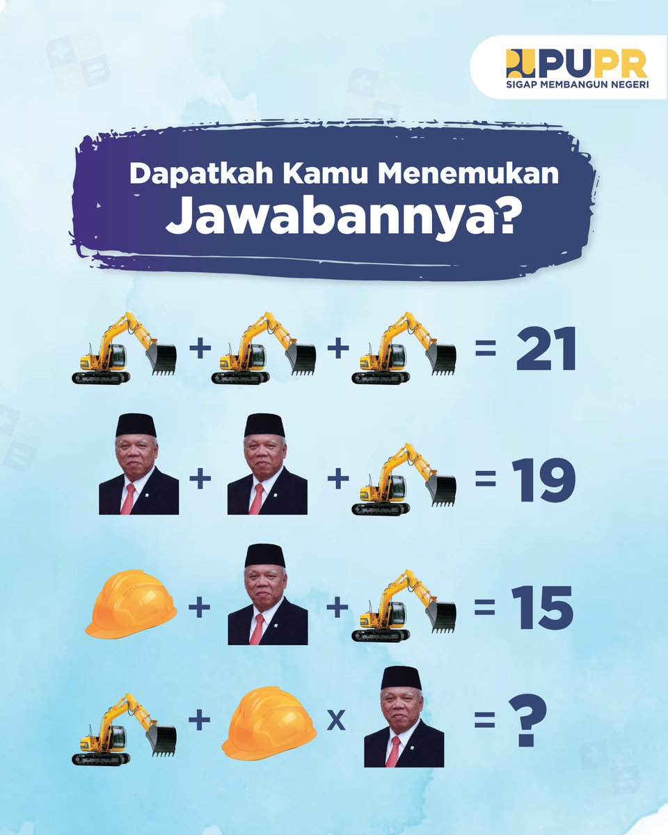Yang tahu jawabannya mimin doain jadi Menteri PUPR di masa depan.

#SigapMembangunNegeri