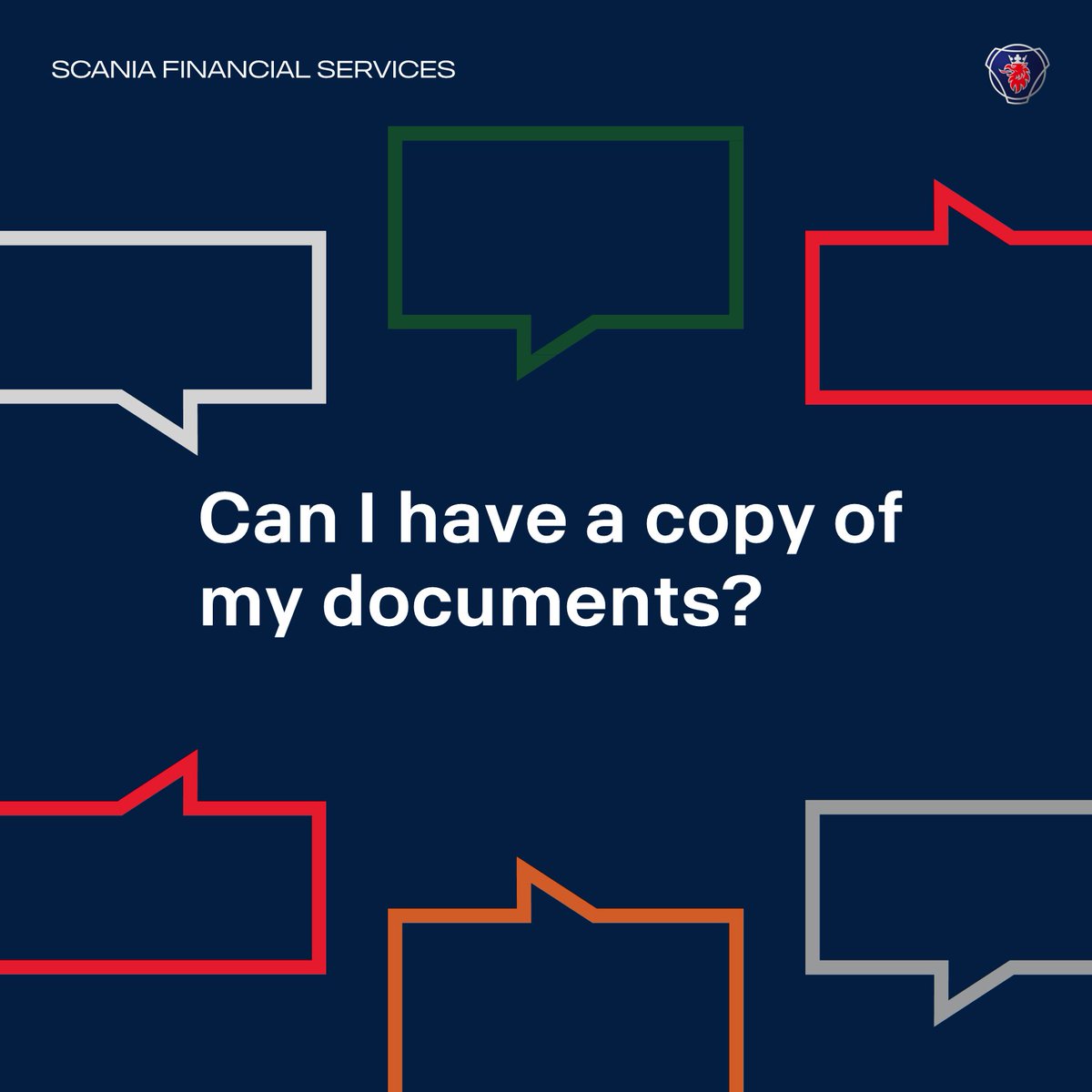 Curious about getting a copy of your finance agreement? Check out latest FAQs Demystified! To request your copy, reach out to Sales Support on salessupport.sfgb@scania.com or 44 1908 487 540. 

scania.com/ie-finance/en/…

#scania #assetfinance