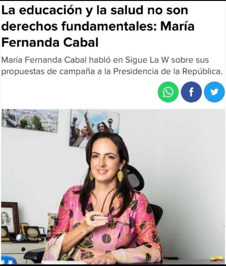 Asegura ser la primer presidenta mujer de Colombia.🤡🤡🤡