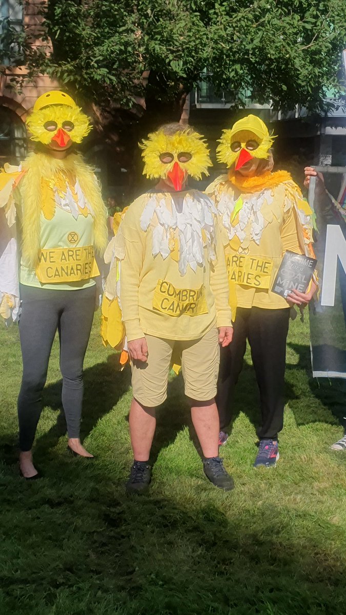 Watch the Cumbrians canaries today in #Manchester opposing the #WestCumbria #Coal mine. They gonna target insurance companies today on the Global Day of Action #EndFossilFuels #FastFairForever
No Time For a Coal Mine! #DefundClimateChaos