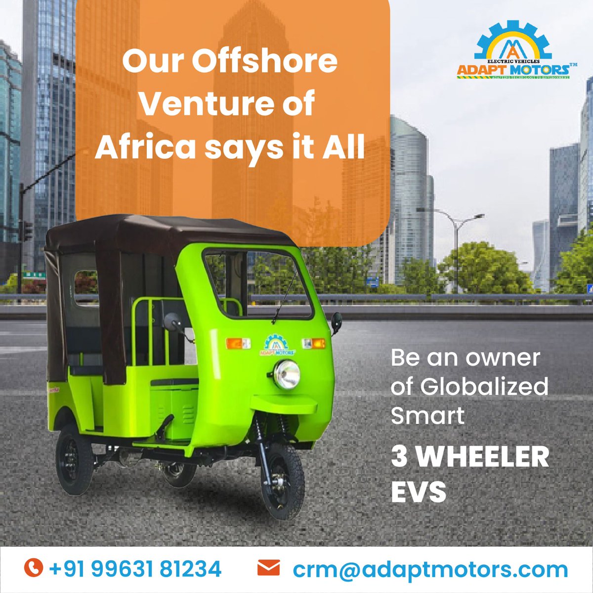 adaptmotors's tweet photo. Our Offshore Venture of Africa says it All
Be an owner of Globalized Smart 3 Wheeler EVs
Call - +91 9963181234
crm@adaptmotors.com

#evcharging #sustainability #electrical #zeroemission #threewheeler #trikes #trikers #3wheeler #ev #evfuture #electricvehicle #ev #electriccar https://t.co/wzKzO38xYL