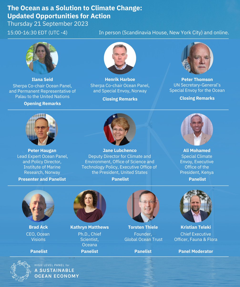 oceanpanel's tweet photo. 📢 More speakers confirmed!

Sign up for the launch of the new report, "The Ocean as a Solution to Climate Change: Updated Opportunities for Action".

🗓️ Date: 21 Sept 2023
⏰ Time: 15:00 - 16:30 EDT (UTC-4)
🌐 Mode: In-person and virtual

Register Now 🌊 https://t.co/7VakQrTOxJ https://t.co/8fQGa8x6ST