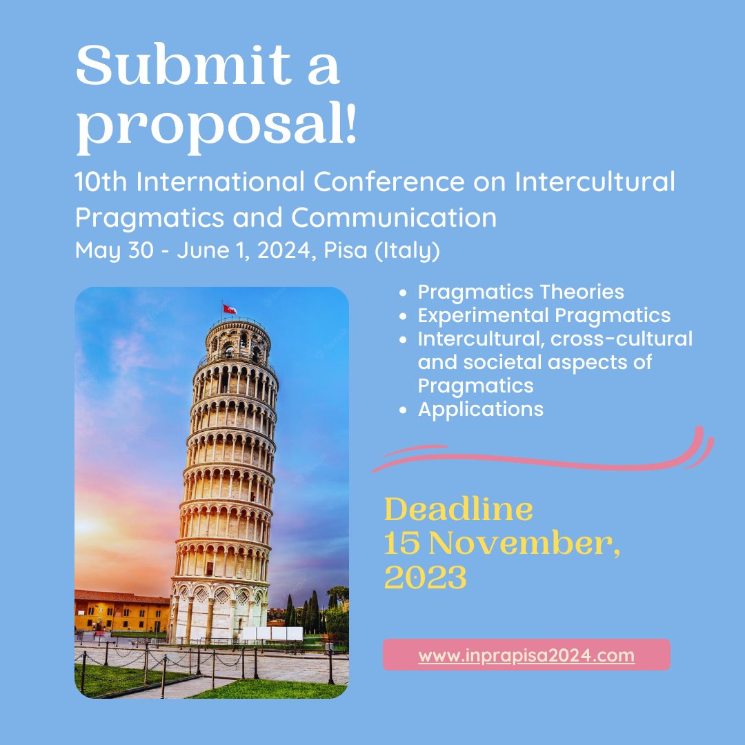 Submissions are now open!!! Share the news! We are looking forward to meeting you in Pisa!
inprapisa2024.com/call-for-paper…