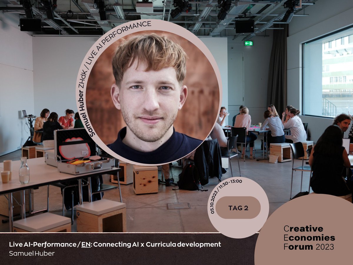 Be part of the live #AI Performance "Connecting AI &amp; Curriculum Development" with Samuel Huber at #CEF23 "Keep your Dreams Alive - Entrepreneurial Strategies". 

🚩 5.10.2023 at <a href="/zhdk/">ZHdK</a>

Registration: goo.su/15JqSy
More Information: lnkd.in/ewsVa8DA