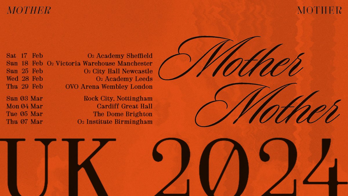 🚨 NEW SHOW 🚨

Mother Mother are coming to Cardiff in The Great Hall on 4th March 2024!!

⏰ Tickets go on sale next Friday (22/09) at 9am!!
🔗 cardiffboxoffice.com/ents/event/307…