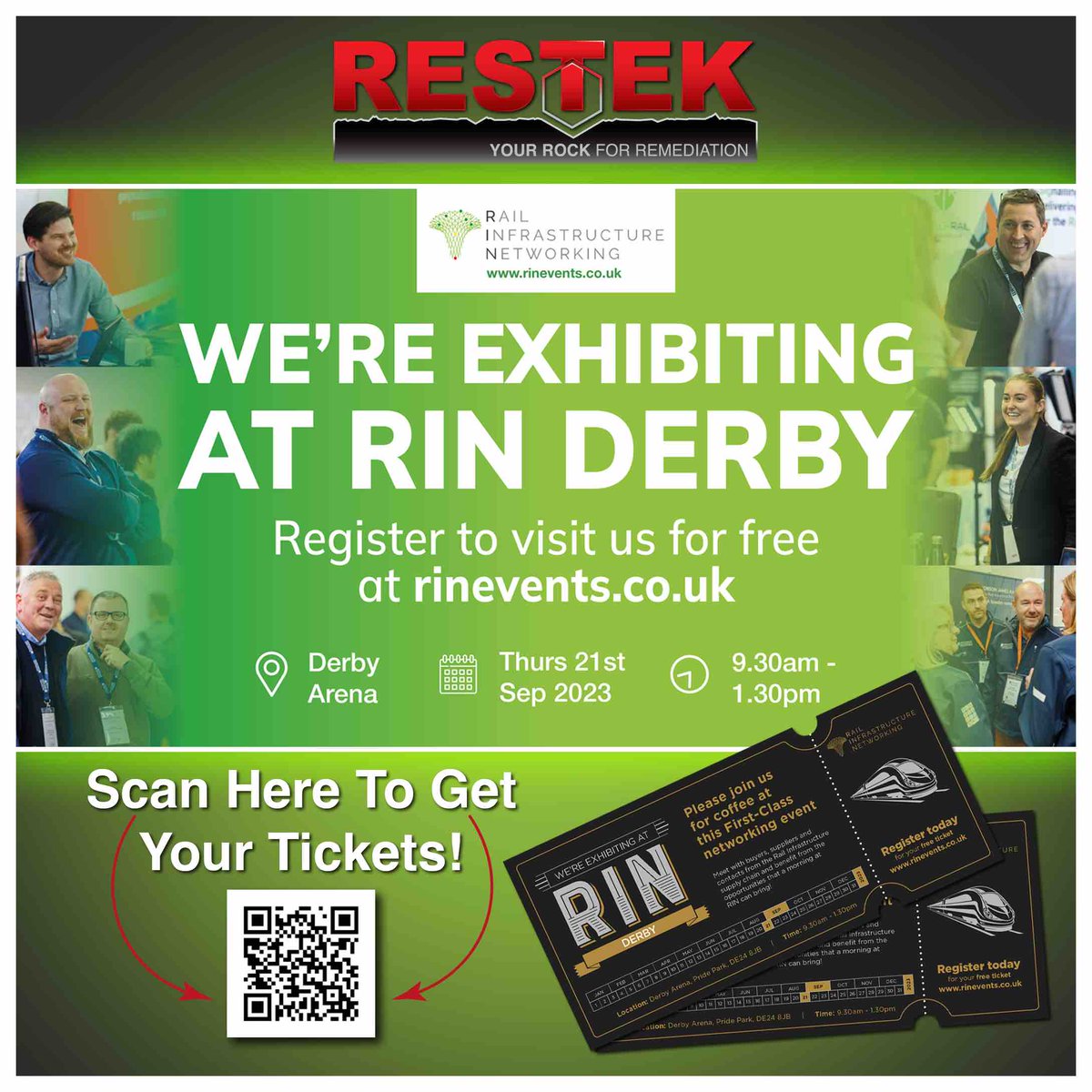 RestekUKLTD's tweet photo. Restek UK Limited are proud to be exhibiting at Rail Infrastructure Networking – RIN Derby
On Thursday 21st September 2023 9:30am to 1:30pm at the Derby Arena, Royal way, Derby DE24 8JB
 
Why not come and visit us https://t.co/IaKyM0Nwpi https://t.co/urdlnWTsma