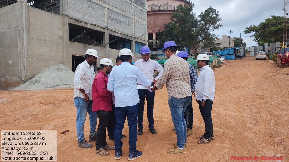 Managing Director, Hubballi Dharwad Smart City Limited, Other Officers and Construction manager visited upcoming Sports Complex in Lahiya Nagar, Hubballi & inspected on going works. Managing Director instructed Contractor to speed up progress of work.
