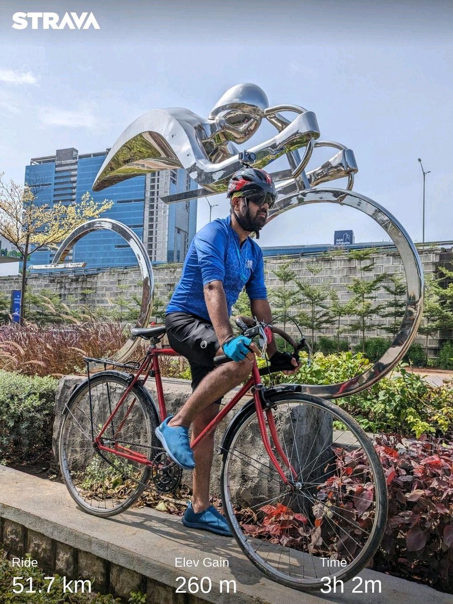 #SteelVintageBike #HeroHawk @Hero_Cycles #RED #SteelClassics #SinglespeedsOnly
#HyderabadCyclingRevolution
#HyderabadSolarRoofCyclingTrack 
#Cycling #SportForLife 🚴🏼‍♂️

Activity on Strava: strava.app.link/AjE0rTJP6Cb

Thank you! @KTRBRS @arvindkumar_ias @KmvLtd 
@sselvan @Ravi_1836