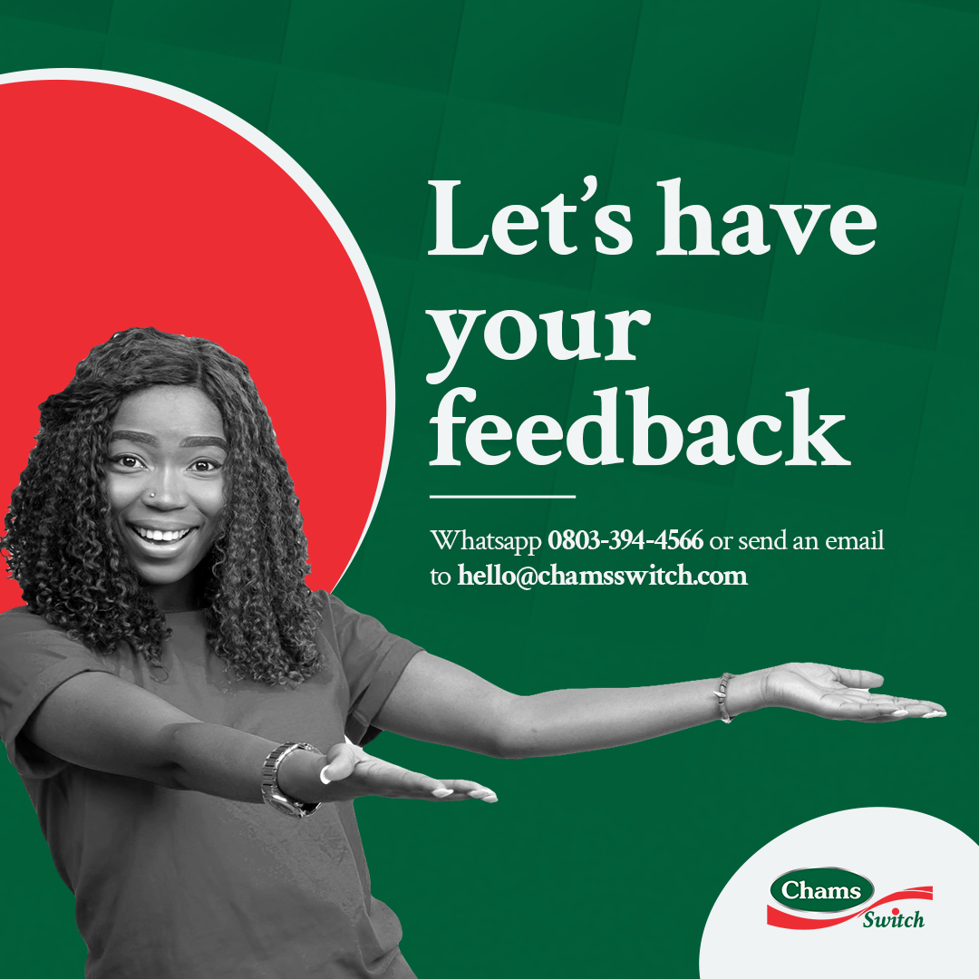 chamsswitch's tweet photo. It's Feedback Friday!

If you have questions or comments about Chamsswitch, our products and services, Whatsapp or call 08033944566.

Alternatively, you can send an email to hello@chamsswitch.com.

Let's get the conversation started🤗 https://t.co/UMoywfjI0q