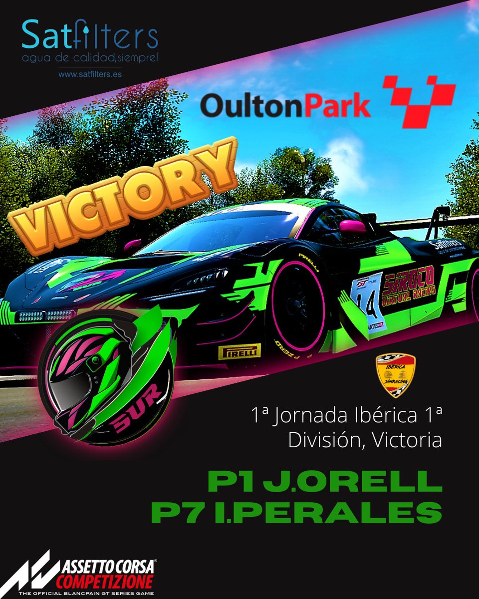 Siroco Virtual Racing (@siroco_vr) on Twitter photo "Impresionantes resultados de nuestros chicos en la 1ª División de <a href="/Iberica_SR/">Iberica Simracing</a> GT World Challenge. <a href="/isaacperales82/">Isaac Perales</a> logra una destacada 7ª posición, ¡bien hecho! "Impresionantes resultados de nuestros chicos en la 1ª División de <a href="/Iberica_SR/">Iberica Simracing</a> GT World Challenge. <a href="/isaacperales82/">Isaac Perales</a> logra una destacada 7ª posición, ¡bien hecho!