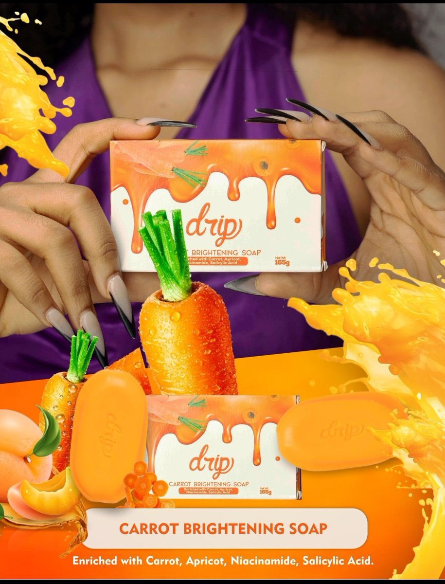 ChildofGrace00's tweet photo. Good morning from @DONJAZZY with Carrot 🥕 brightening Soap 🧼 called #DripSoap. 

Incase you haven't taken your bath 🚿 go to @dripsoapafrica and order yours, smell nice , look presentable 🤩. 

#DripSoap 
Have a great day @DONJAZZY https://t.co/MaS8r4qlQ9