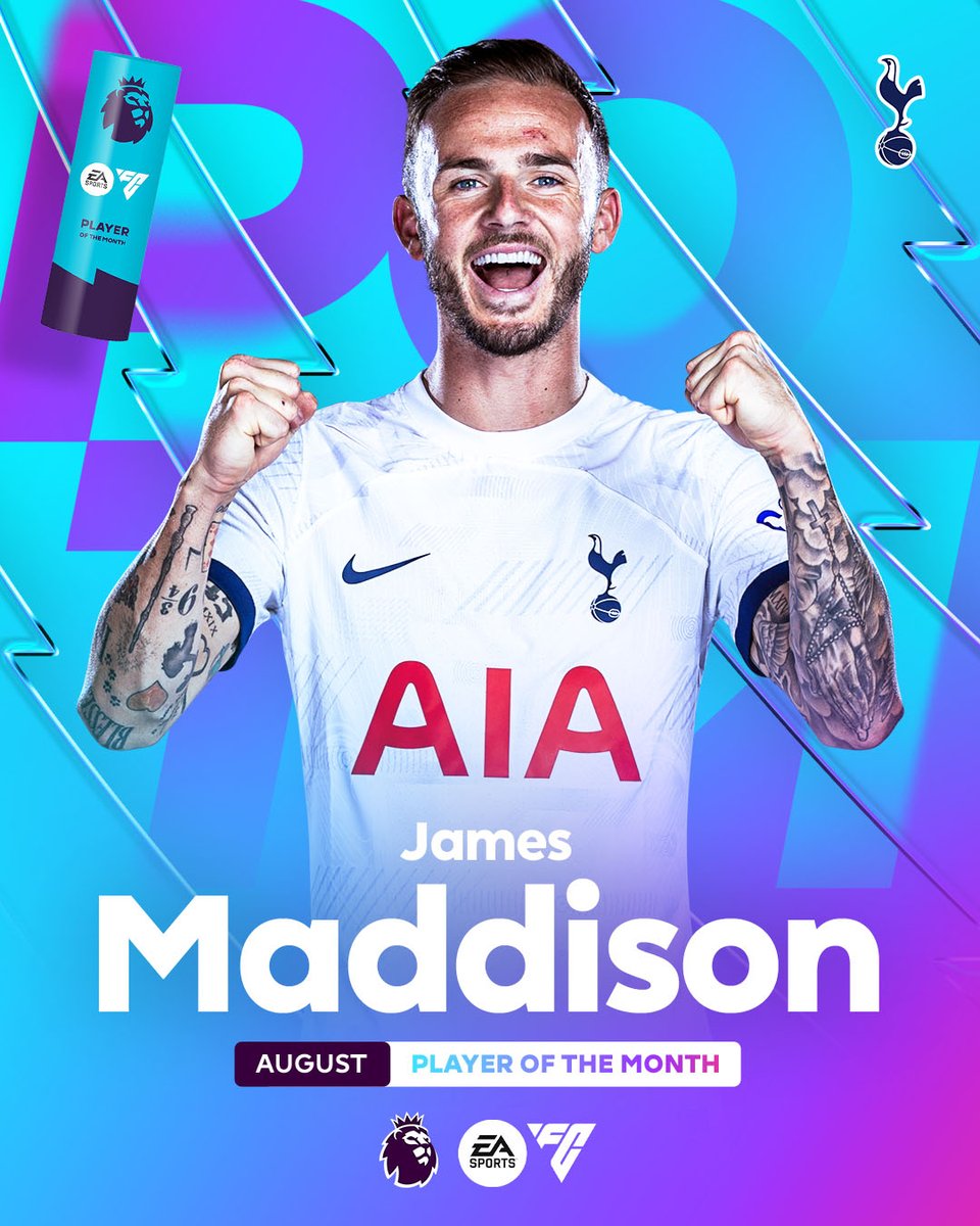 What a start to life with @SpursOfficial! 🎯 Your @EASPORTSFC Player of the Month for August is @Madders10! #PLAwards