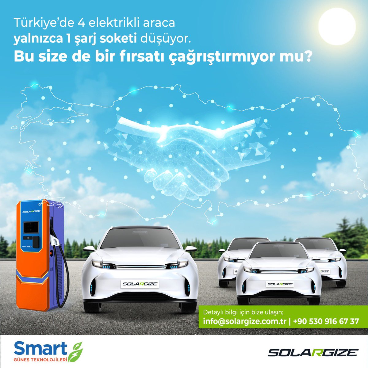 smartsolargize's tweet photo. Türkiye'de elektrikli araçların sayısı hızla artıyor, ancak şarj istasyonları hala yetersiz. Solargize ile Geleceği Yakalayın: Elektrikli Şarj İstasyonlarındaki Fırsatı Kaçırmayın!
#TemizEnerji #SmartGüneşTeknolojileri #PoweredBySmart #FacestotheSun #ConnectToTheFuture https://t.co/8RXPe4ecrL