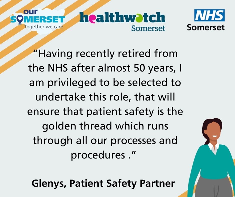 NHS Somerset (@nhssomerset) on Twitter photo World Patient Safety Day is next week! We've appointed 2 Patient Safety Partners to support our journey to improve how you are involved in health & care to help keep others safe. You can share your experience of patient safety with @HWatchSomerset: info@healthwatchsomerset.co.uk World Patient Safety Day is next week! We've appointed 2 Patient Safety Partners to support our journey to improve how you are involved in health & care to help keep others safe. You can share your experience of patient safety with @HWatchSomerset: info@healthwatchsomerset.co.uk
