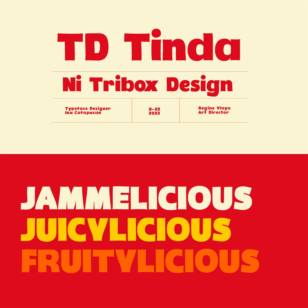 triboxdesignph's tweet photo. TD Tinda is a display typeface classified by its hand-lettered style infused with a pronounced calligraphic influence. Each glyph carries an organic unevenness, imparting a playful and expressive quality.

Download here: https://t.co/TQoRGAu7jX https://t.co/wIPiLNnWnv
