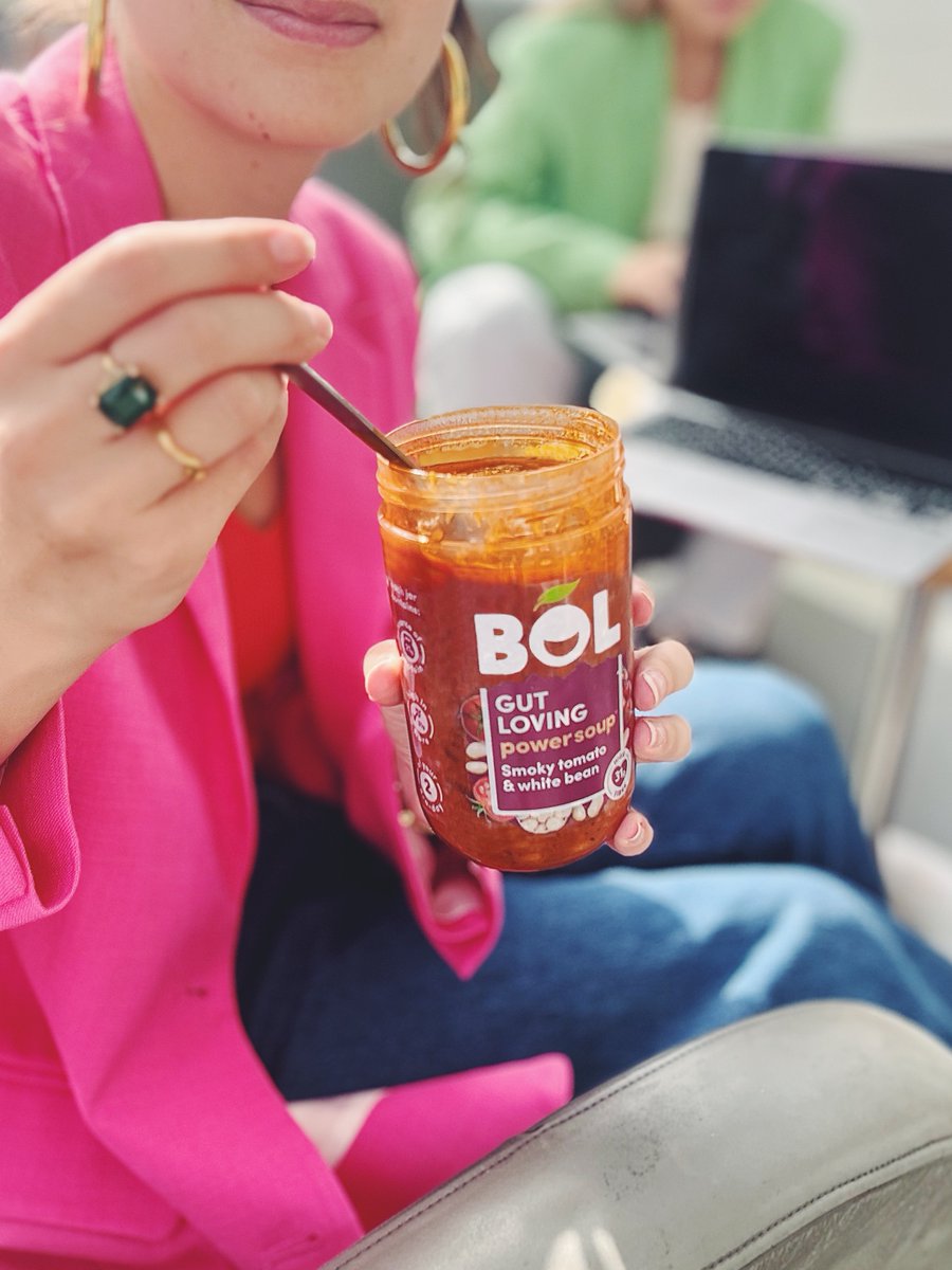 Meet Our NEW Smoky Tomato &amp; White Bean Power Soup. Pure microbiome magic with some seriously special taste: 21 grams of fibre, 18 grams of protein, and 2 of your 5-a-day. 

Launching exclusively with @Sainsburys. 

#BOLFoods #BringOnLife #PowerSoup #BCorp #Guthealth #Gutloving
