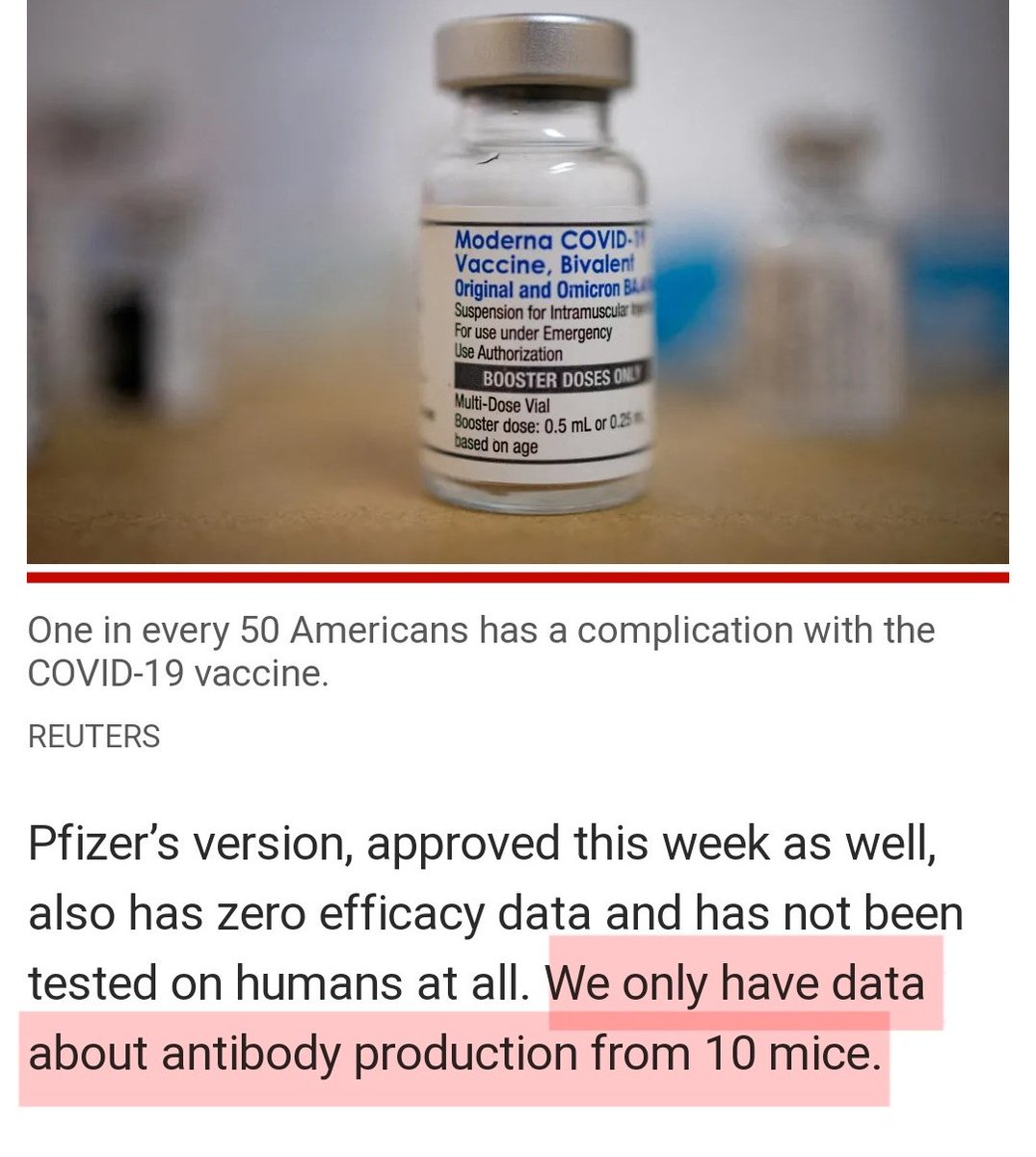 DrEliDavid's tweet image. Pfizer's previous Covid booster was tested on 8 mice only.

I'm glad that Pfizer took note of the criticism, and conducted a significantly more extensive trial (25% larger sample size) to ensure the safety and efficacy of the new booster 💪

🐁🐁🐁🐁🐁🐁🐁🐁🐁🐁