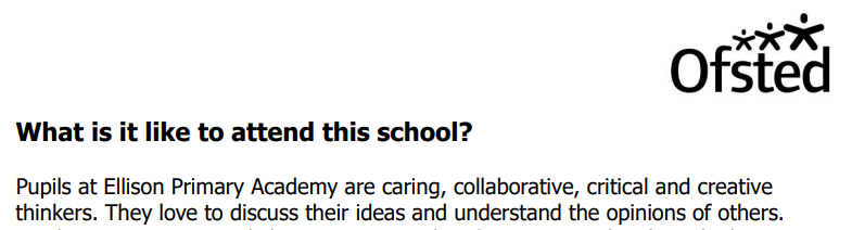 Phillipson70's tweet photo. Do you think Ofsted noticed the amazing Philosophy for Children practice and use of the 4Cs thinking framework at the wonderful @SAPERE_P4C silver award winning @EllisonPrimary?! https://t.co/ywudDcrKNN