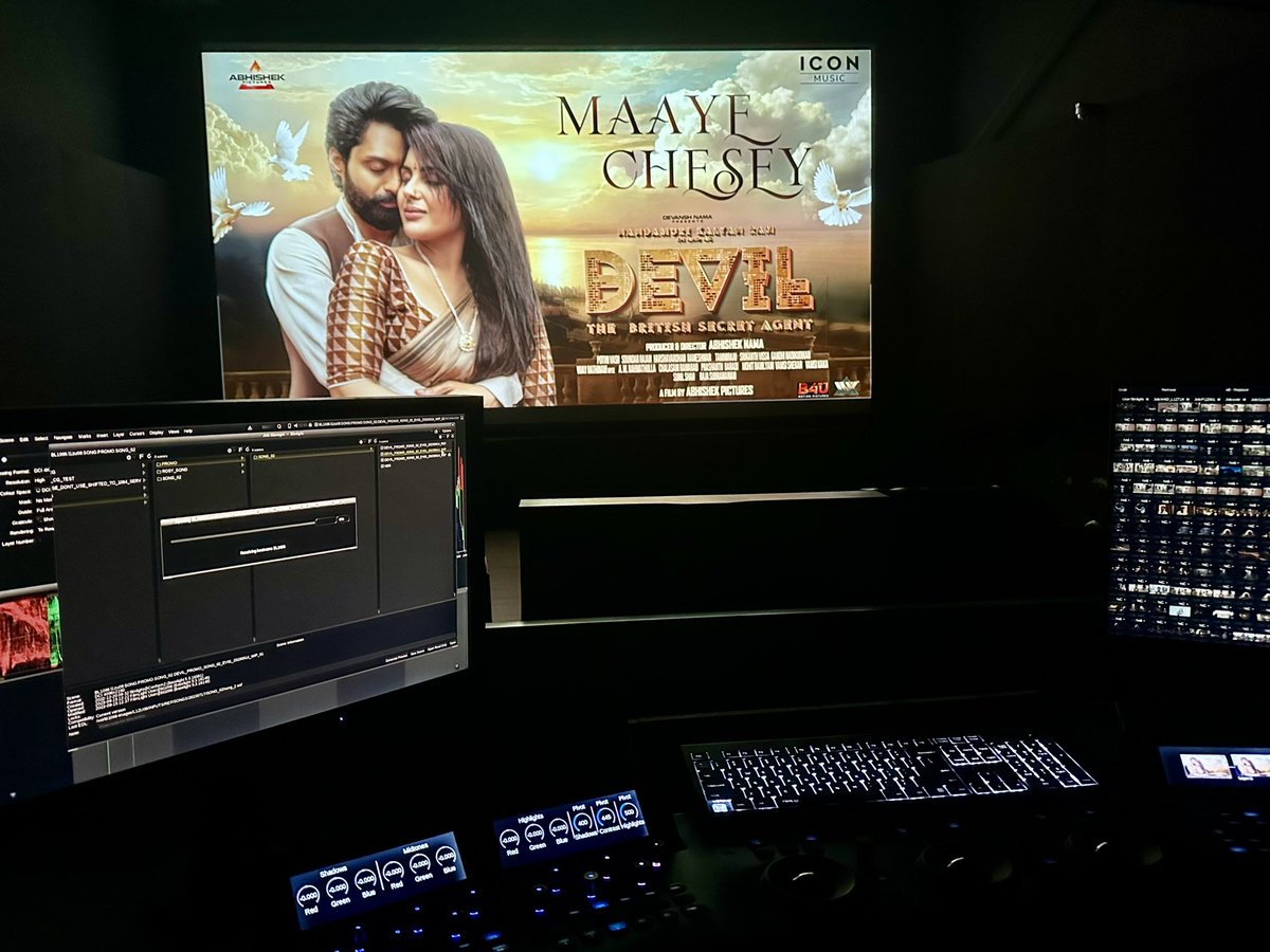 🎶 Exciting news for all music lovers! Can't wait for the release of #Devil's first single Promo #MaayeChesey! 🔥 Get ready to be mesmerized by the soulful voices of @sidsriram and @rameemusic.🎤 Don't miss the promo today at 4:05 PM! @NANDAMURIKALYAN, @iamsamyuktha_,…