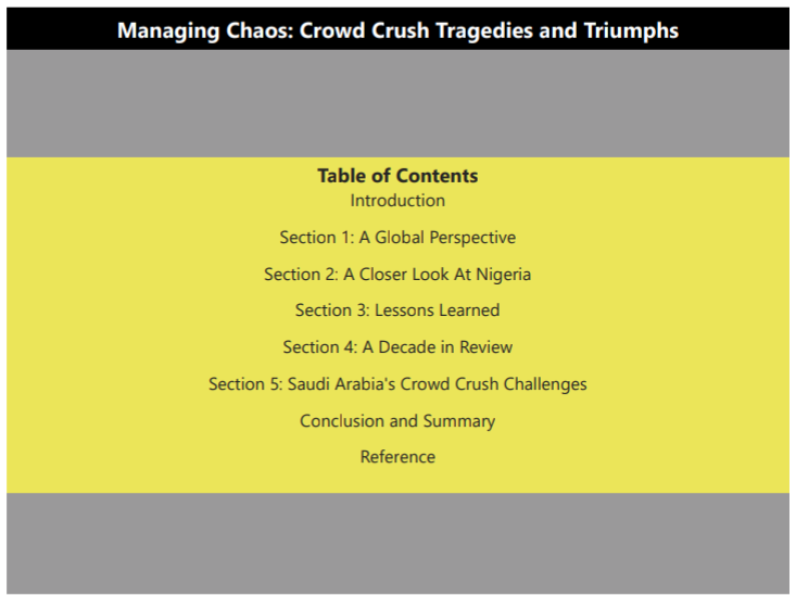 makinyo_'s tweet photo. Just wrapped up a deep dive into crowd crush incidents worldwide. From Nigeria to Saudi Arabia, we've uncovered insights for safer events. Stay tuned for the full report! #DataAnalysis #CrowdSafety https://t.co/0rpTovn9BT