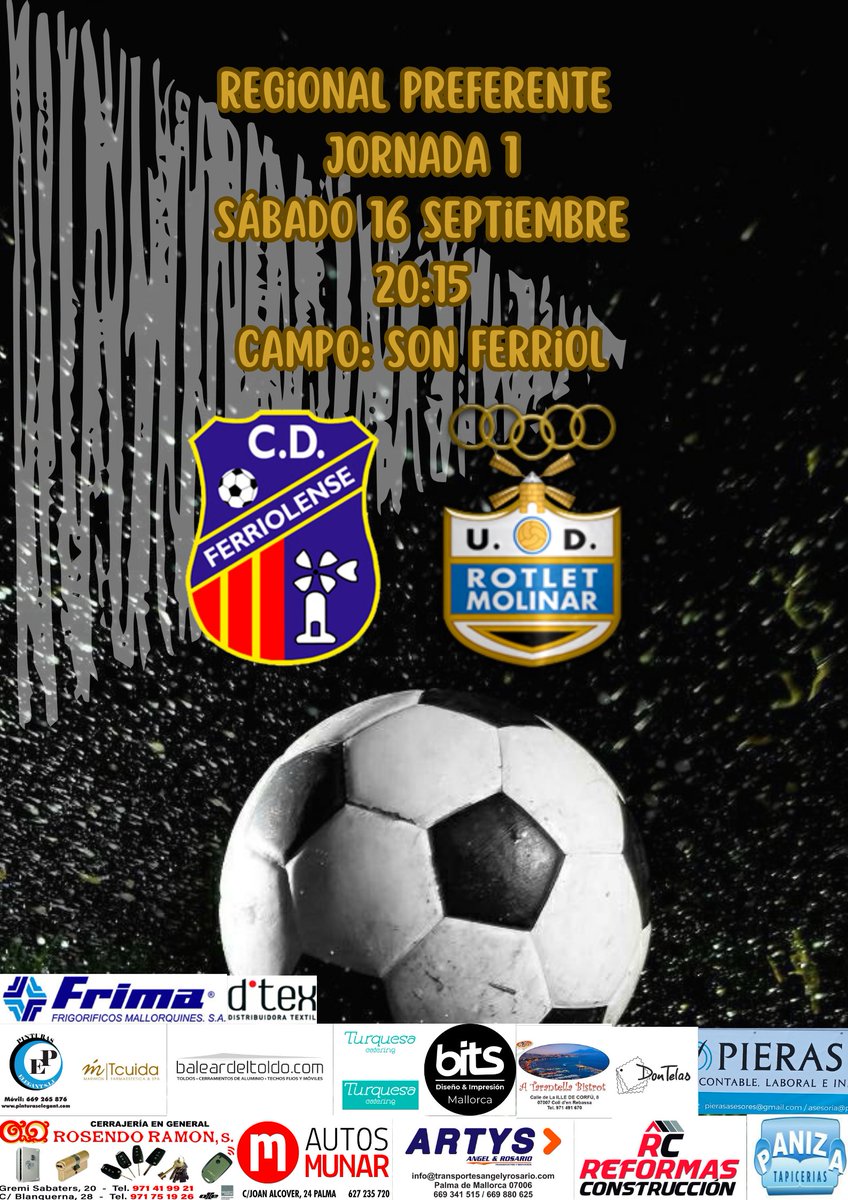 ⚫⚪ Primer equipo

🏆 Este sábado inicia la temporada a domicilio frente al Ferriolense 🏟️
💪🏻 Una temporada cargada de gran ilusión de hacer una buena campaña para la vuelta a la gran categoría del fútbol balear