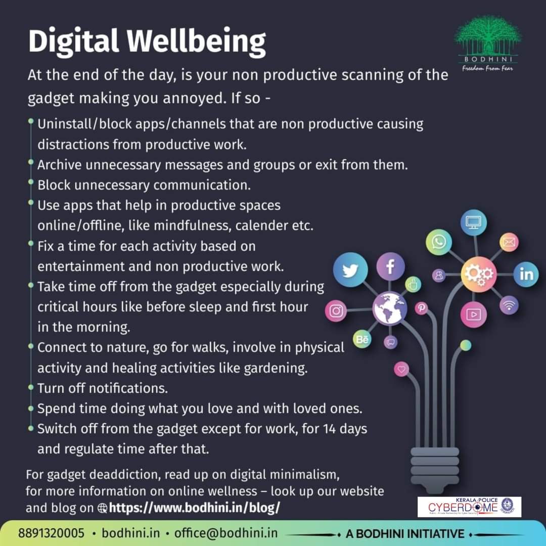 Unlock a balanced digital life by embracing these Do's & Don'ts. Your wellbeing is in your hands! #DigitalWellness #bodhini #Cyberdome