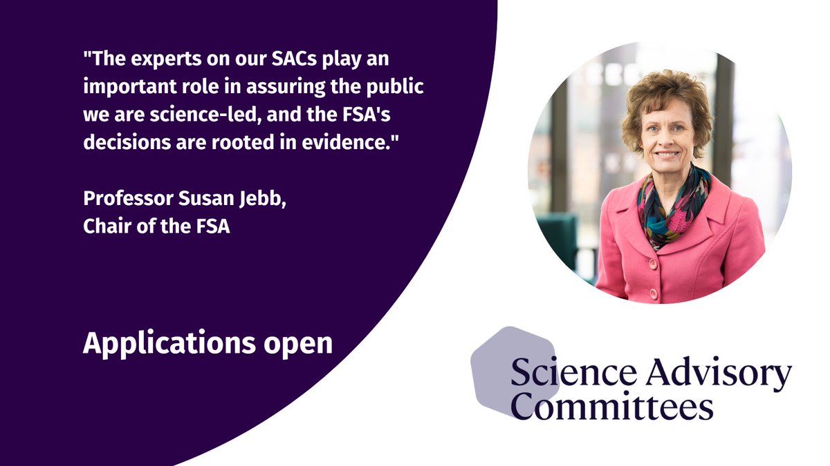 foodgov's tweet image. Do you have a background in toxicity? We are currently looking for members to join our independent Science Council and Scientific Advisory Committees, including our Committee of Toxicity. Find out more and apply: sac.food.gov.uk/SAC%20Recruitm… #FSAScience