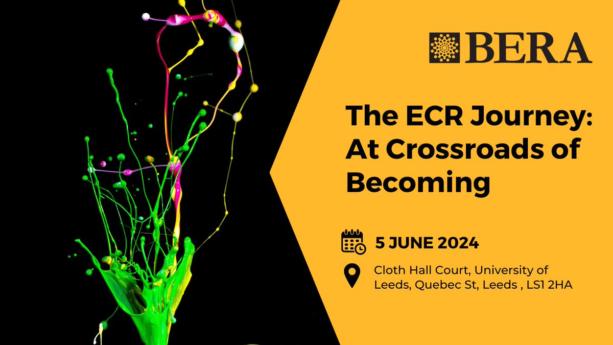 BERA (@beranews) on Twitter photo 🌟 NEW BERA EVENT
The ECR Journey: At Crossroads of Becoming
On this 2nd ECR Annual Conference we continue to celebrate the ECR journeys and welcome educational researchers and practitioners to join us in Leeds. <a href="/BERA_ECRNetwork/">BERA Early Career Researcher Network</a> #BERAECR
Find out more: bera.ac.uk/event/the-ecr-… 🌟 NEW BERA EVENT
The ECR Journey: At Crossroads of Becoming
On this 2nd ECR Annual Conference we continue to celebrate the ECR journeys and welcome educational researchers and practitioners to join us in Leeds. <a href="/BERA_ECRNetwork/">BERA Early Career Researcher Network</a> #BERAECR
Find out more: bera.ac.uk/event/the-ecr-…