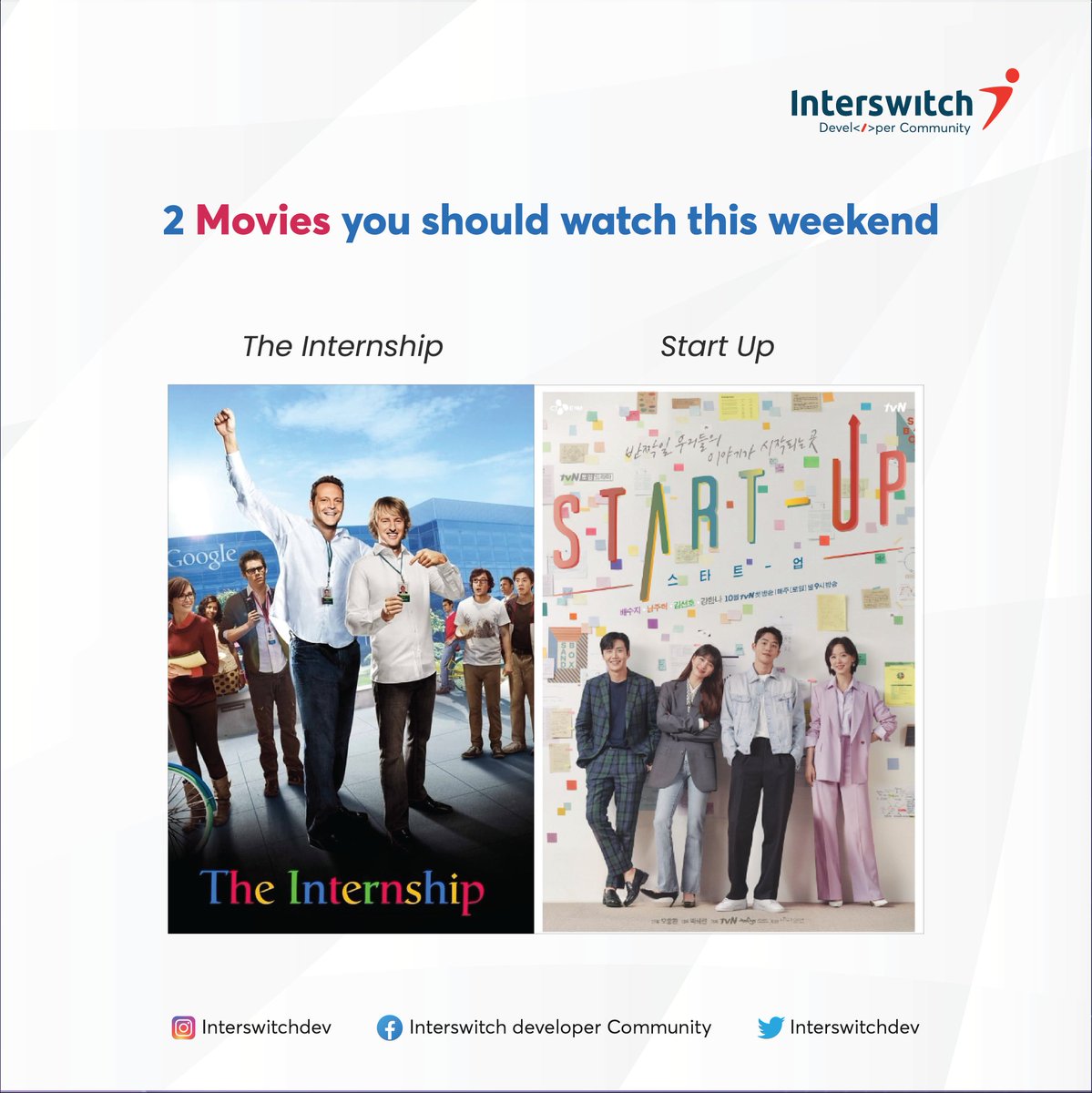 InterswitchDev's tweet image. Get ready to unwind this weekend with our top movie picks! 🎬 Have a fantastic weekend, Devs!
#movie
#interswitchdeveloperscommunity
#intetswitchdeveloper
#interswitch