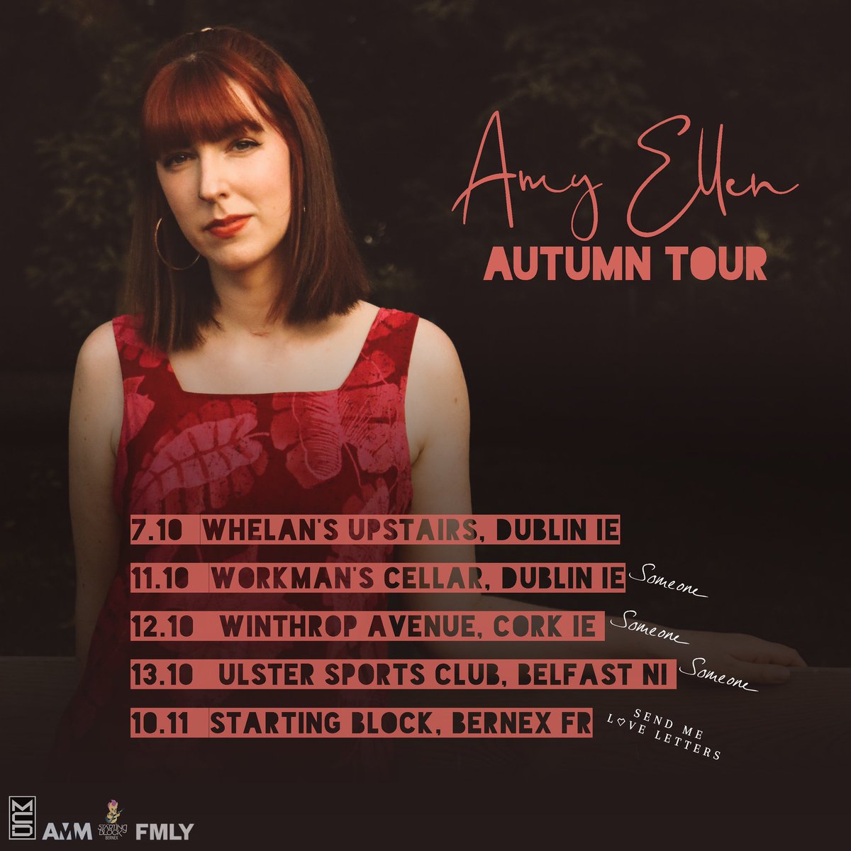 Autumn Tour Dates ❕❤️ Irish shows are coming up fast! So excited for my headline show @whelanslive followed by opening slots for @someonespictures !