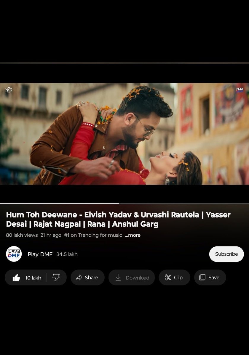 #ElvishYadav joins #SidharthShukla and #ShehnaazGill as the only Bigg Boss contestants to achieve 1M+ likes on their music video within the first 24 hours.

He adds another remarkable record to his name. 

#ElvishArmy
