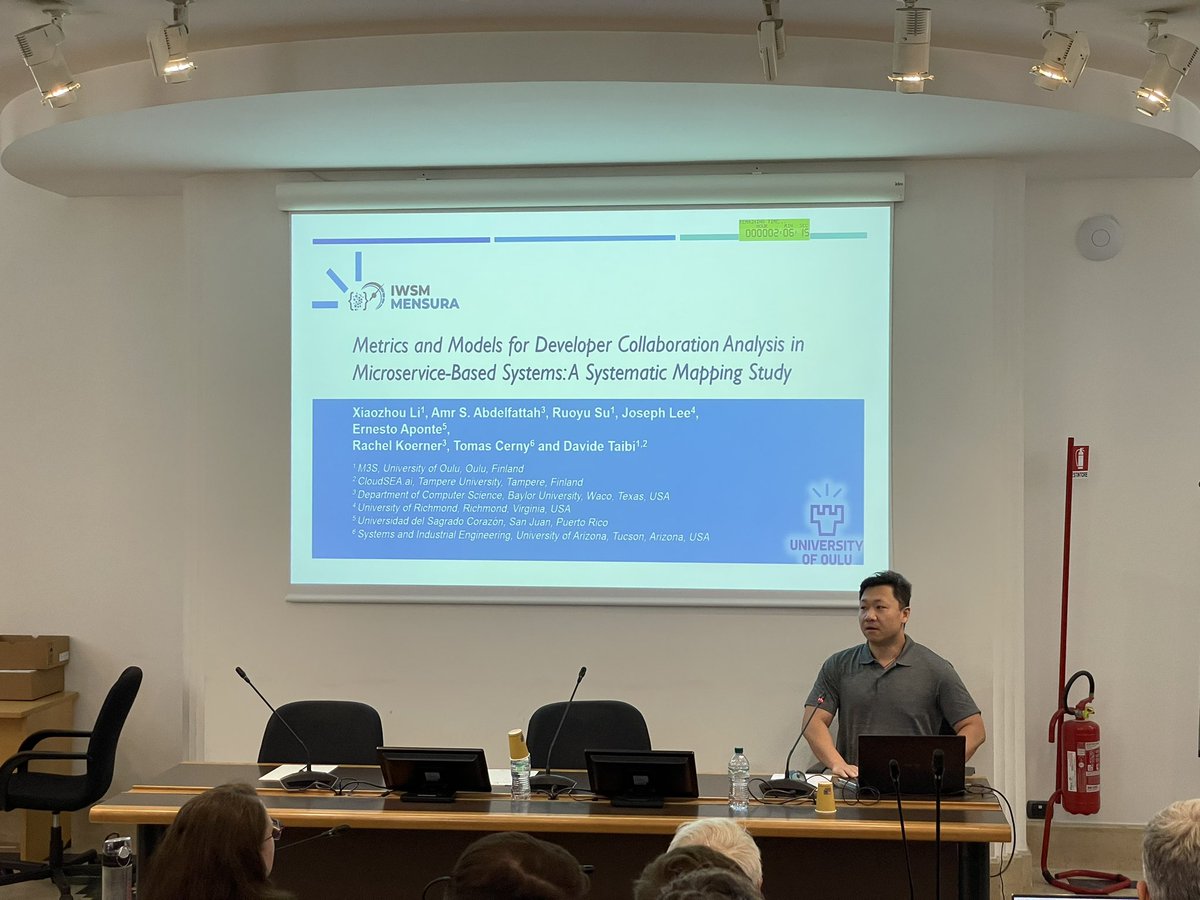 How to perform collaboration analysis in #microservices based systems?
 <a href="/xiaozhouli/">Xiaozhou Li</a> at #iwsmMensura
<a href="/GUFPI_ISMA/">GUFPI-ISMA</a> <a href="/UniOulu/">University of Oulu</a> <a href="/davidetaibi/">Davide Taibi</a> <a href="/tomcerny/">Tomas Cerny</a>