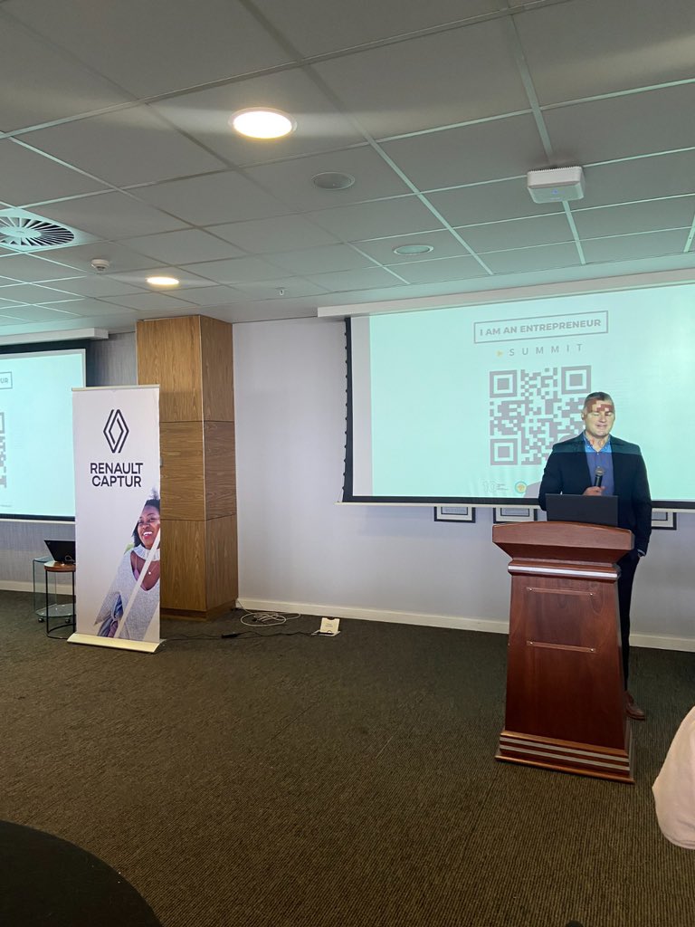 Renault_SA's tweet photo. A powerful voice for entrepreneurship! Riaan Schoombie, FNB Regional Head, champions innovation and community upliftment at the @IAAEsa Summit in Durban, proudly supported by @FNB and Renault. ๐ค #RenaultxIAAE #IAAESummit https://t.co/0a76ioxEkQ