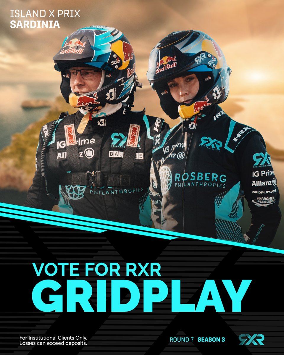 igprime's tweet photo. Here’s how you can help our partner @rosbergxracing win the Extreme E Island X Prix in Sardinia, Italy!
Vote online in #Gridplay to put the team in the best starting line spot!
Vote for our drivers, Mikaela, and Johan: https://t.co/zYUgsbFj7t
#DifferentlyDriven #RXR https://t.co/9A08eXOHVK