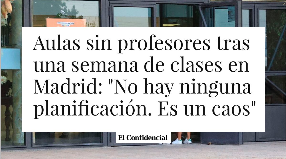 Rita_Maestre's tweet photo. “Errores” del inicio de curso con el PP:

- Rechazo del 80% de las familias que solicitaron beca comedor.

- Falta de 2.500 profesores y profesoras en los centros educativos.

Solo en la primera semana. https://t.co/tPnlaBJGqt