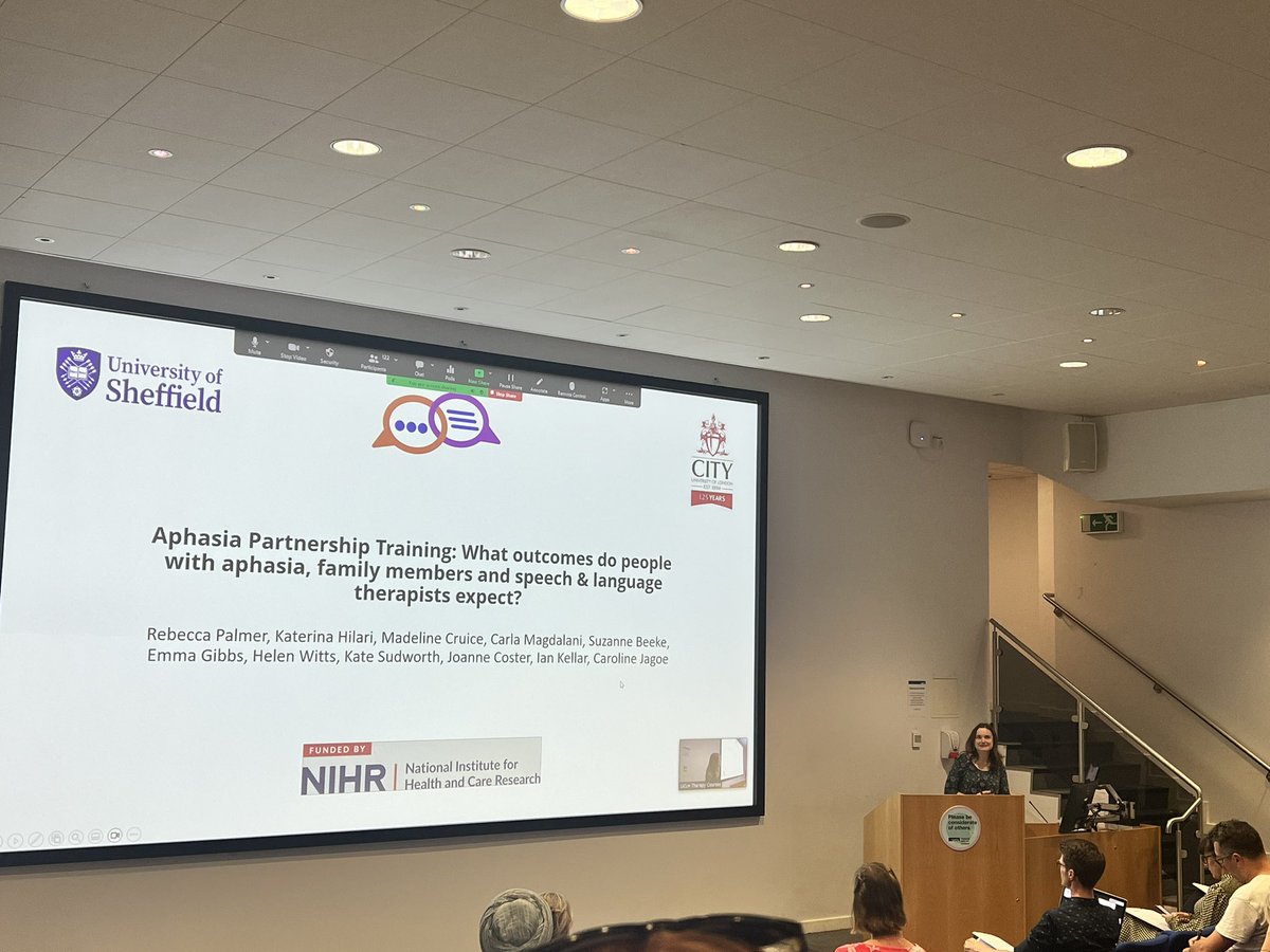 BasAphasia's tweet image. Our next oral presentation is @RPalmerSLT sharing work on communication partner training and the outcomes that people with aphasia and their family members expect from CPT #BASConf23 #aphasia @BASConf2023