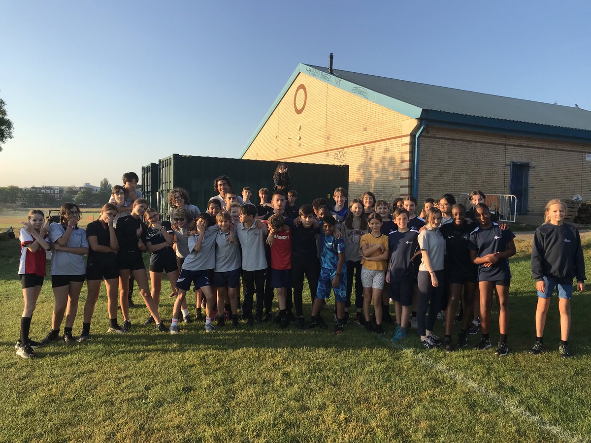 HHS Running club preparing for XC season with 45 runners today!!