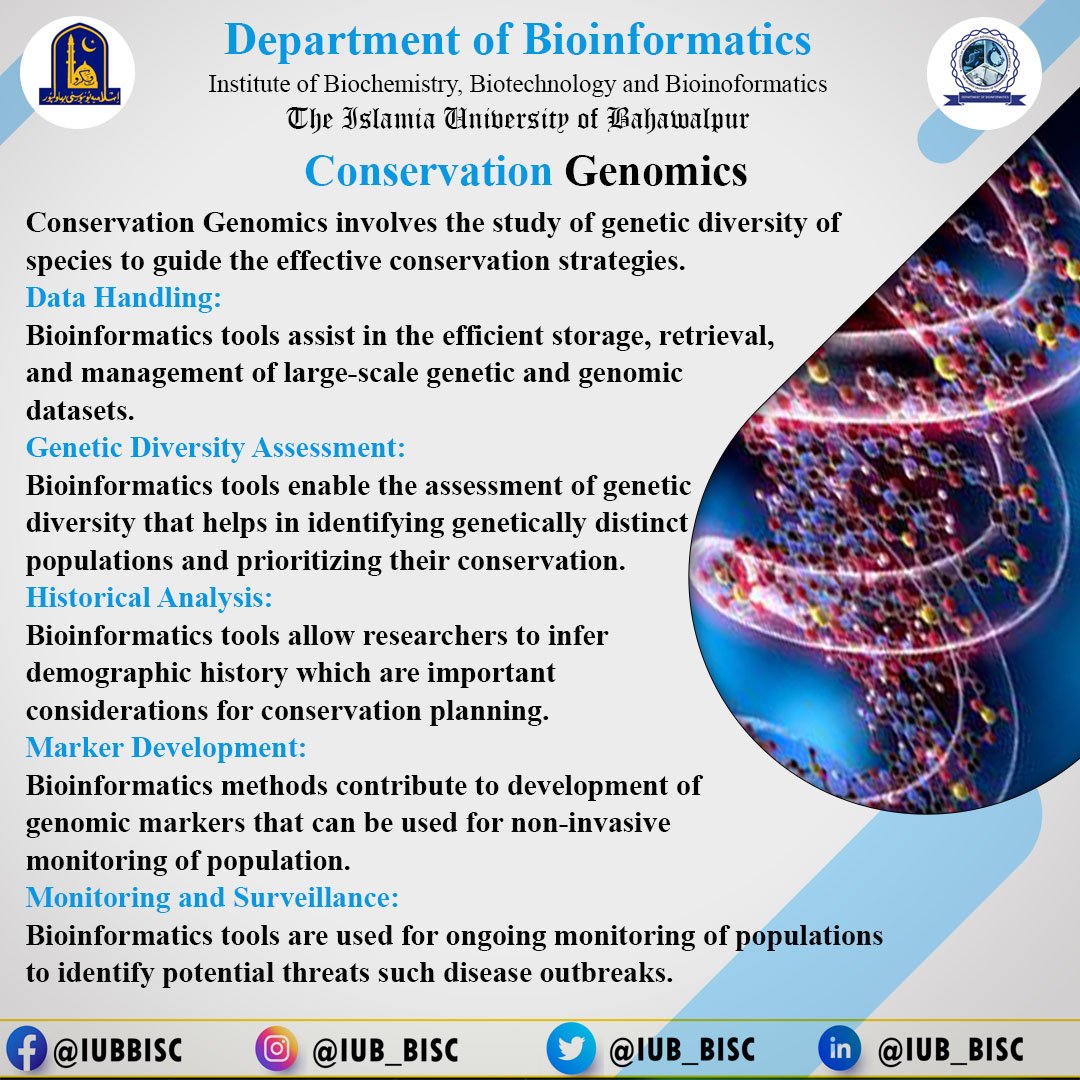 IUB_BISC's tweet photo. Conservation Genomics 
.
.
.
#genomedataanalysis #Genomics #conservation #DataDrivenDiscovery #iubwp #instagram #highereducation https://t.co/Hh2cE8Mk3T