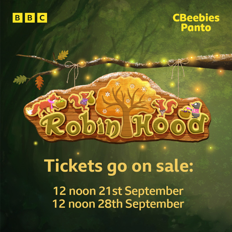 CBeebiesHQ's tweet photo. Oh yes it is! It’s that time of the year again! 🎭🎉

CBeebies Panto: Robin Hood will also be available to watch on CBeebies and @BBCiPlayer at a later date.

#CBeebiesPanto