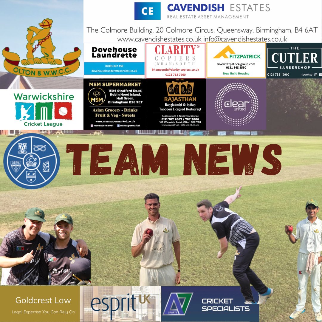 oltonwwcricket's tweet image. 🚨 Team News Saturday 16th September 🚨

First playoff game for the 1s &amp;amp; final league games for the 2s &amp;amp; 3s 

#owwcc #teamnews #wccl #bdpcl #cricket #warwickshirecricket