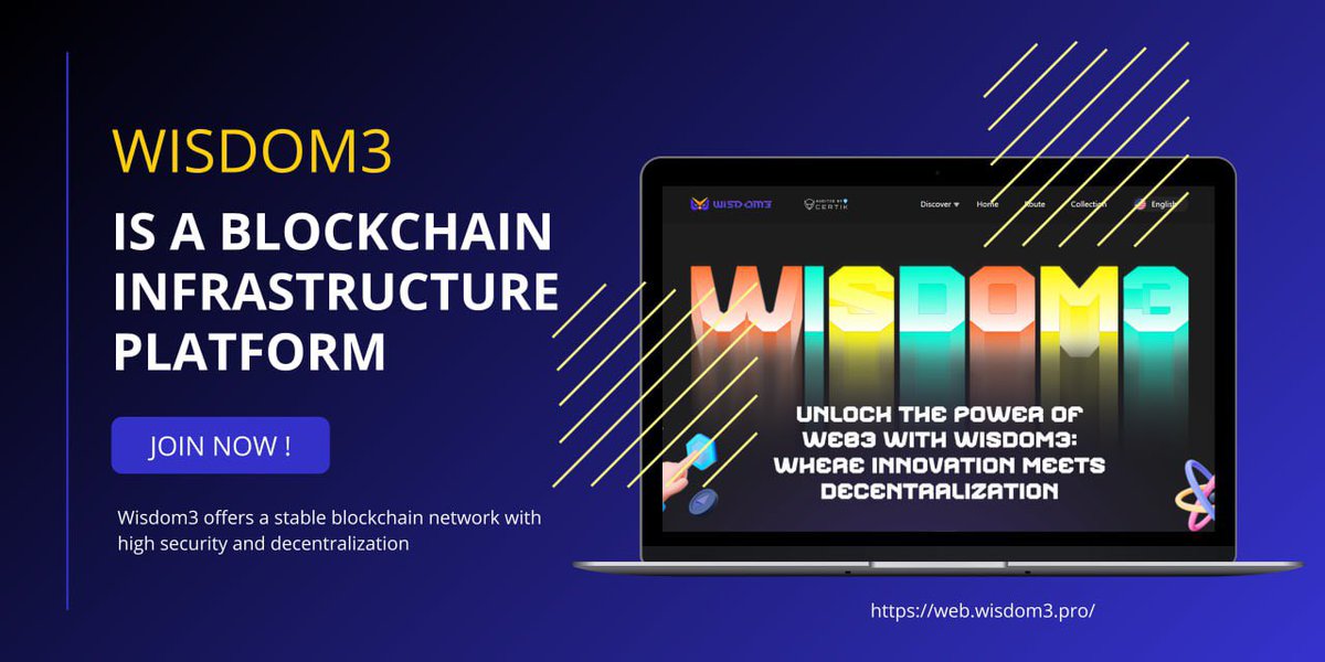 🌟 Wisdom3, where wisdom meets innovation!
It's not just #blockchain, it's the starting point for infinite possibilities. 
💥Come explore and create the future together! 

more👉web.wisdom3.pro 

#Wisdom #CreatingTheFuture