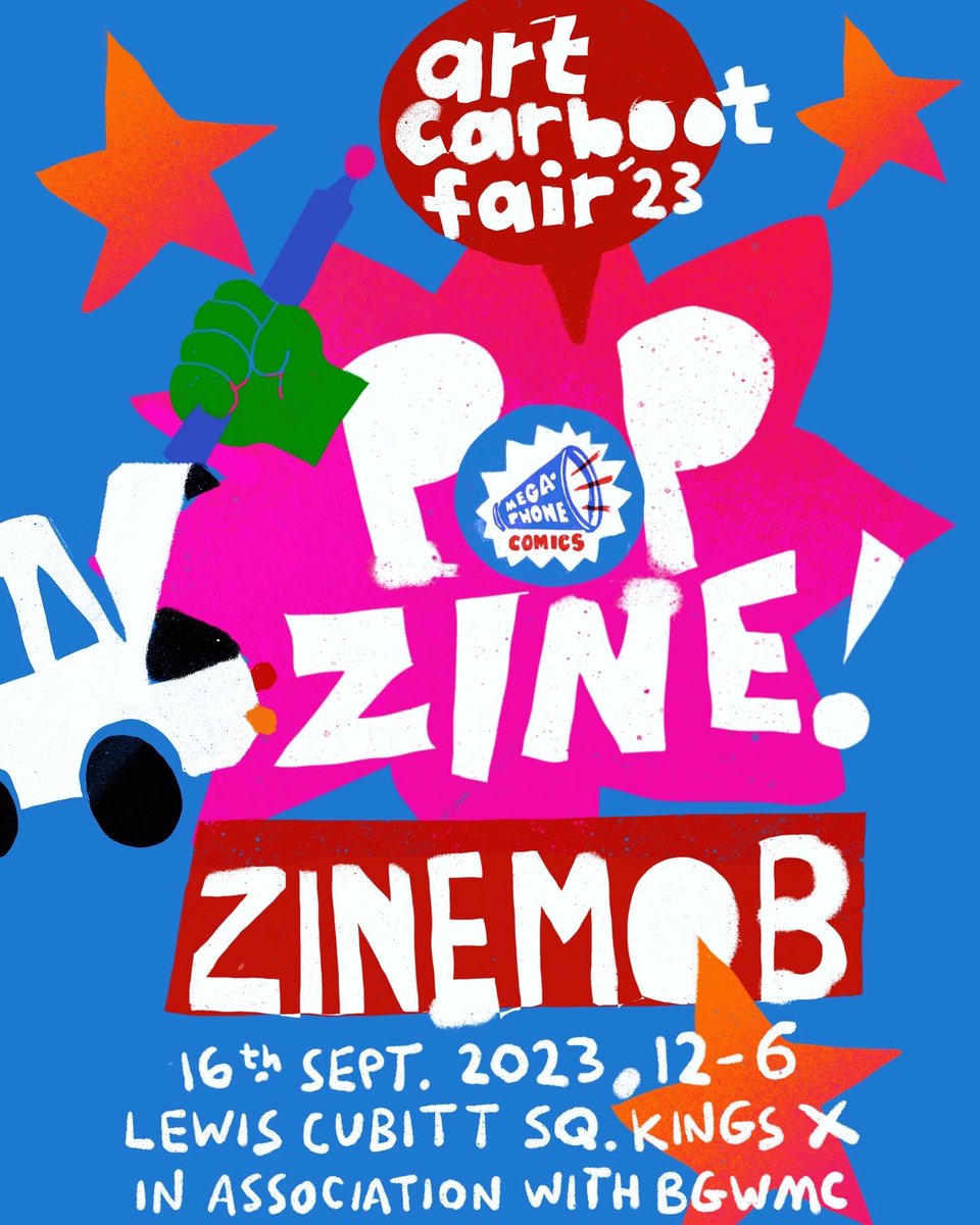Megaphonecomics (@megaphonecomics) on Twitter photo Join <a href="/megaphonecomics/">Megaphonecomics</a> ZineMob with <a href="/BGWMC/">BETHNAL GREEN WMC</a> <a href="/artcarbootfair/">Art Car Boot Fair</a> this Saturday making pop-star portraits, performances and best pop zine ever! See you there! #megaphonecomics #zinemob #popart #bgwmc #artcarbootfair Join <a href="/megaphonecomics/">Megaphonecomics</a> ZineMob with <a href="/BGWMC/">BETHNAL GREEN WMC</a> <a href="/artcarbootfair/">Art Car Boot Fair</a> this Saturday making pop-star portraits, performances and best pop zine ever! See you there! #megaphonecomics #zinemob #popart #bgwmc #artcarbootfair