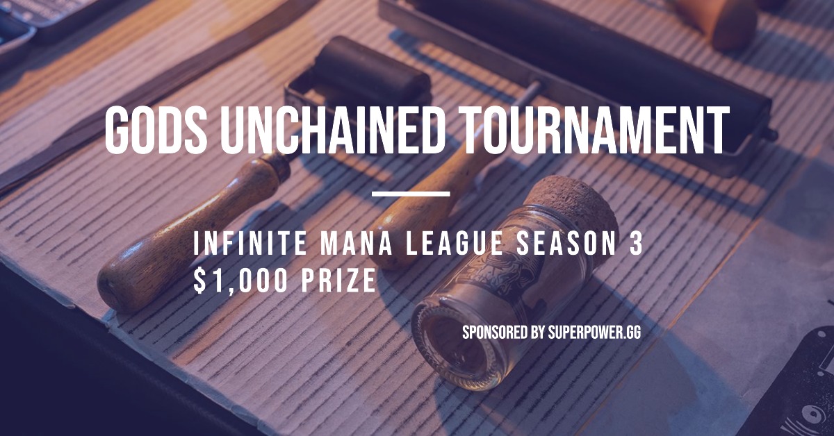 Registration is open for our latest <a href="/GodsUnchained/">Gods Unchained</a> major tournament with a $1,000 prize pool!

infinitemana.gg/tournaments/in…

This is another way for you to earn rewards by playing GU along with the Sealed Mode release. Entry is free and there will be bonuses 👇

1. Everyone who