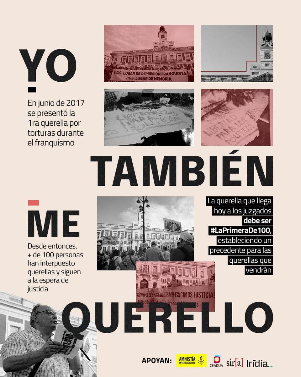 Yo también me querello.
Hoy estamos con Julio y con Rosa en #LaPrimeraDe100 porque #JusticiaEsMemoria.
BASTA de impunidad!! 
@Ce_AQUA @lacomunapresxs